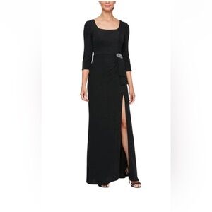 Alex Evenings Black Long Sleeve Dress